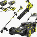 RYOBI 40V 20 in Self-Propelled Mower/Trimmer/Blower Kit, 2 Batteries, 2 Chargers - RY401120-Y/Ry40270/RY40407BTLVNM