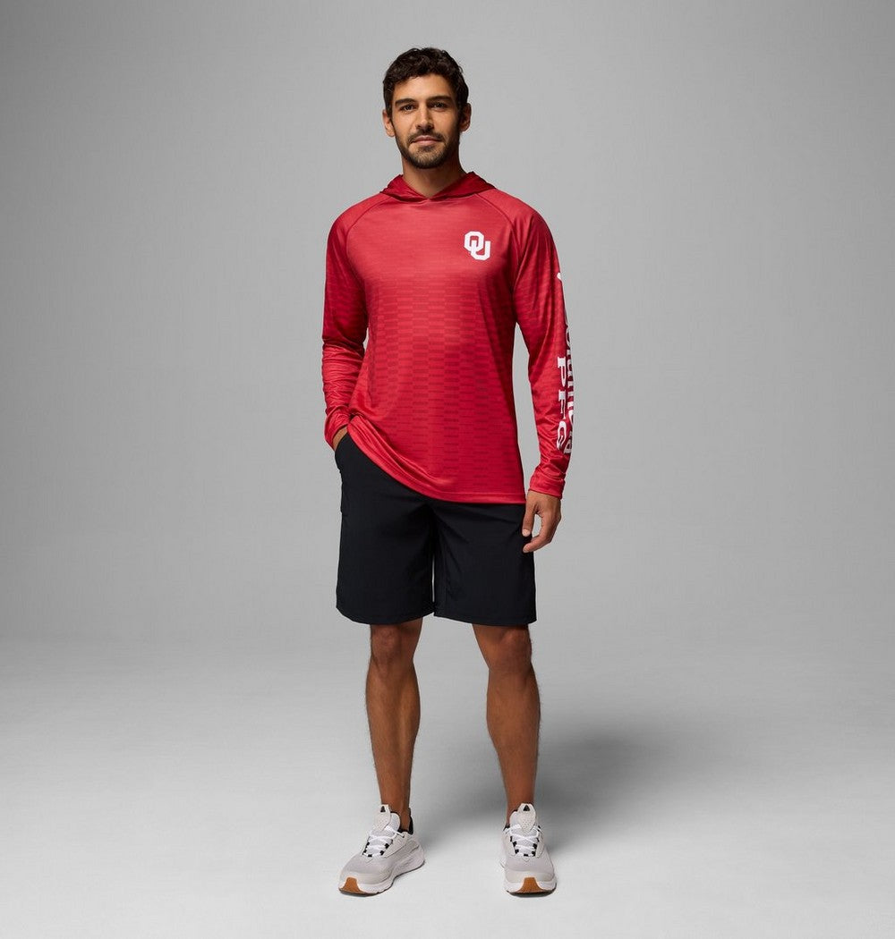 Men's UPF 50 Team Logo Sun Hoodie - Red