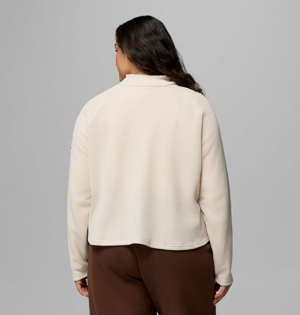 Women's Plus Waffle-Knit Half-Snap Shirt - Gray