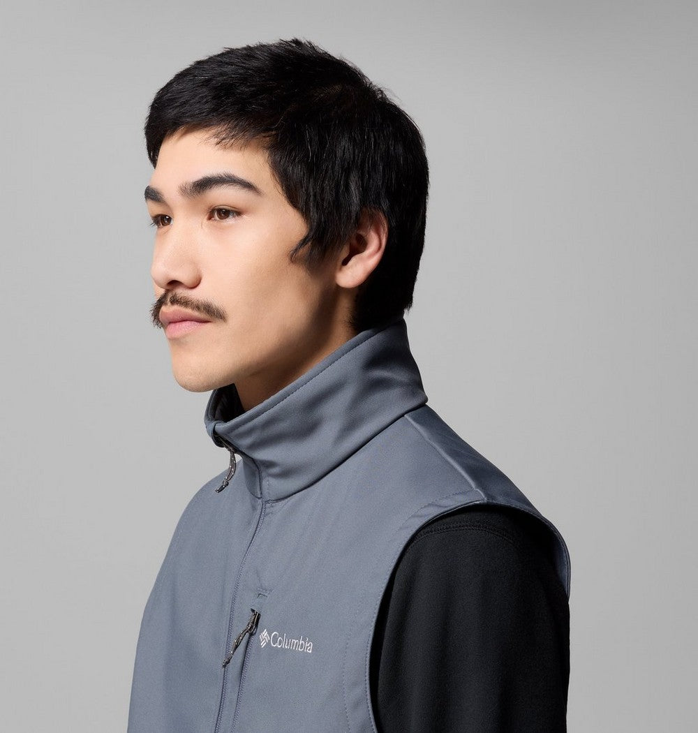 Men's Wind-Resistant Softshell Vest - Gray