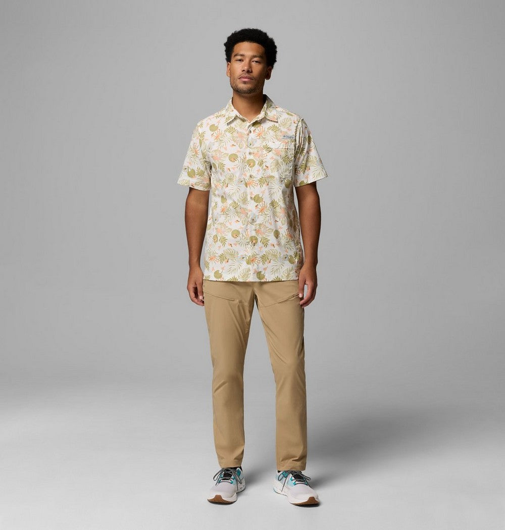 Men's Short-Sleeve Cotton Camp Shirt - Gray