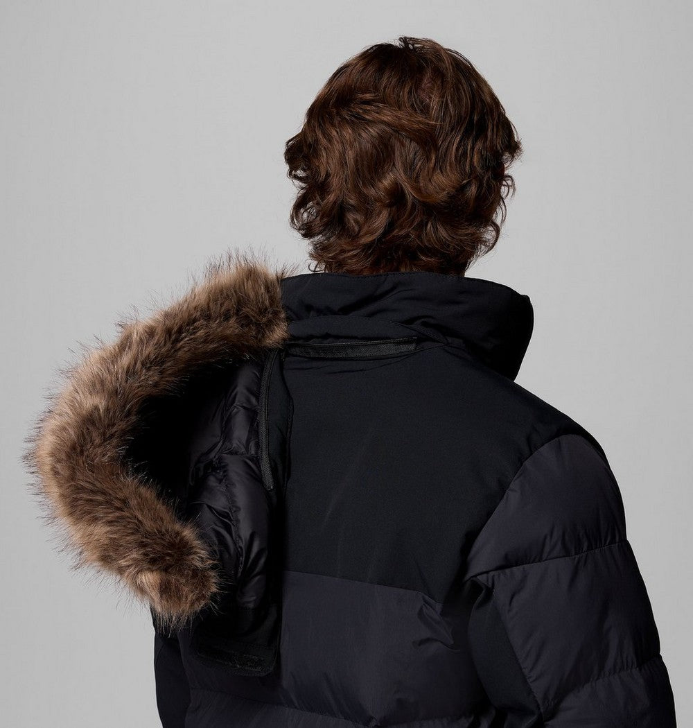 Men's Hooded Insulated Parka - Brown Black