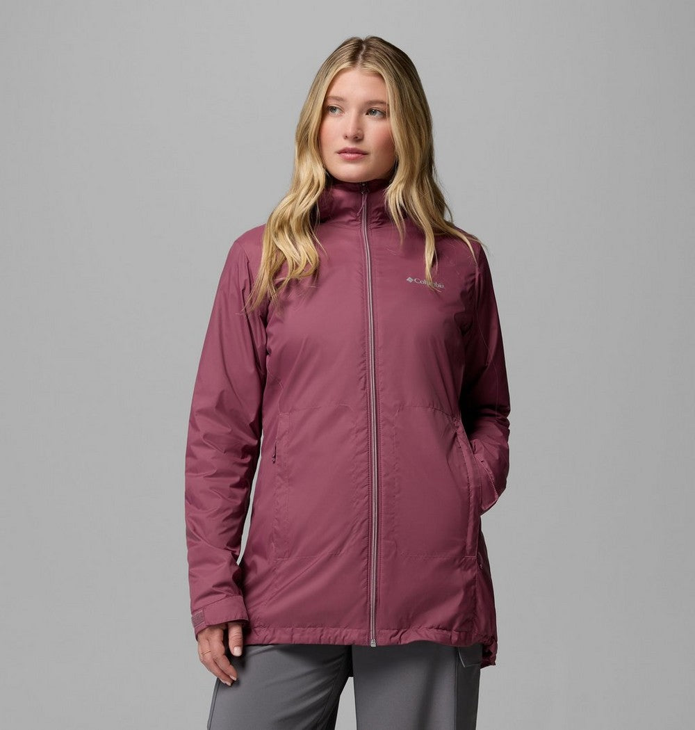 Women's Lined Long Rain Jacket - Blue