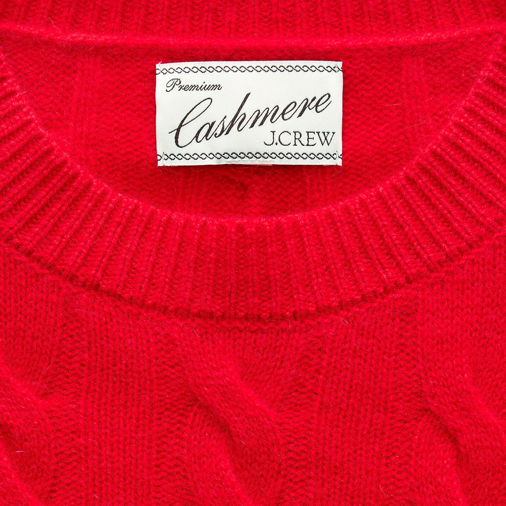 Women's Cable-Knit Cashmere Crewneck Sweater - Navy