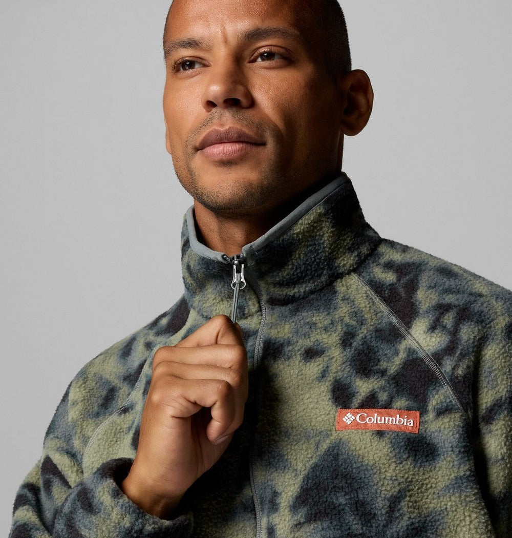Men's Printed Fleece Half-Zip Pullover - Sage