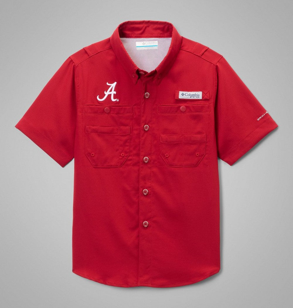 Kids' Short Sleeve Fishing Shirt - Red