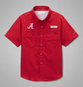 Kids' Short Sleeve Fishing Shirt - Red