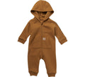 Baby Boys' Hooded Zip Fleece Coverall - Brown