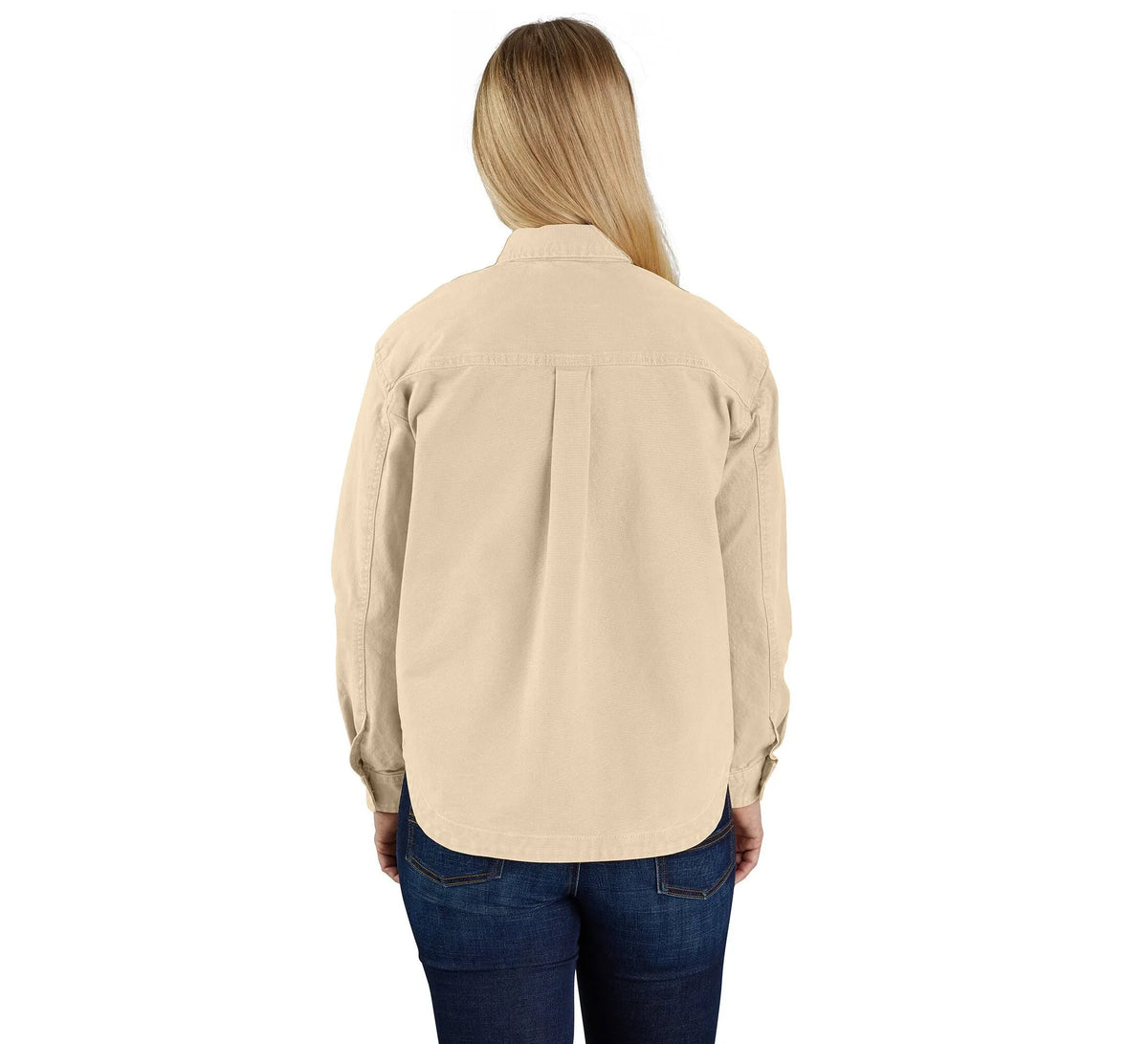 Women's Stretch Cotton Canvas Overshirt - Oat