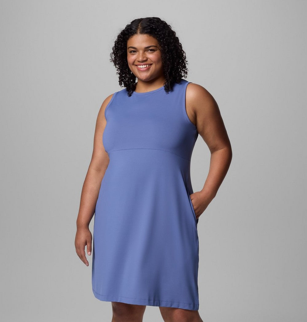 Women's Plus UPF 50 Tank Dress - Blue Print