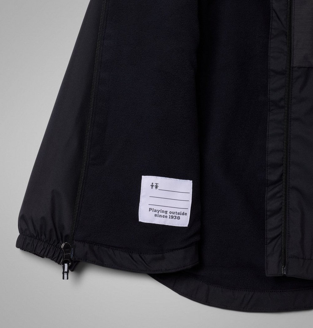 Girls' Fleece-Lined Rain Jacket - Wine