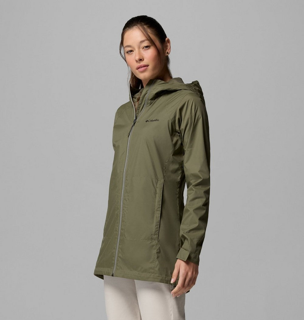 Women's Lined Long Rain Jacket - Blue