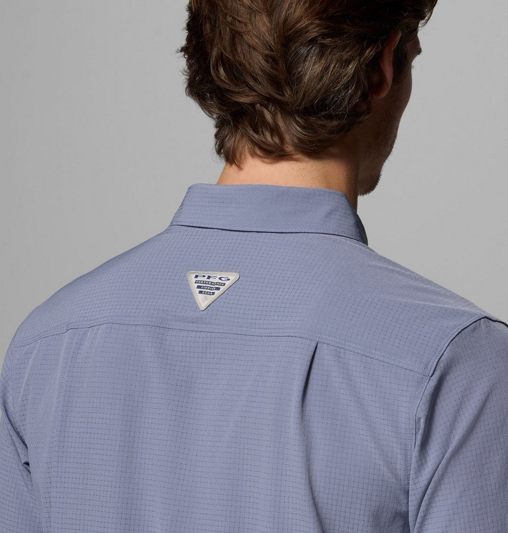 Men's Vented Short-Sleeve Fishing Shirt - Blue