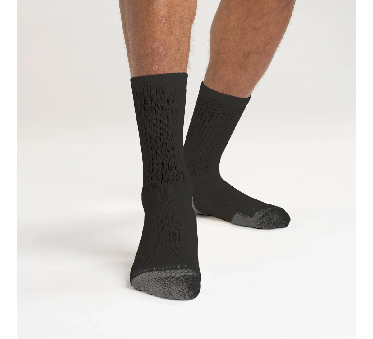 Midweight Cotton Blend Crew Socks - Black