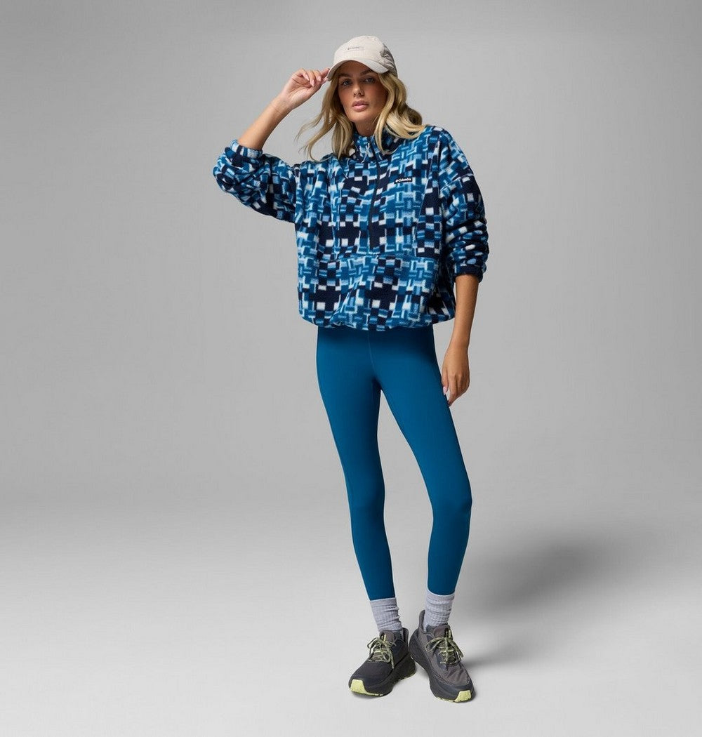 Women's Printed Fleece Half-Zip Pullover - Mauve