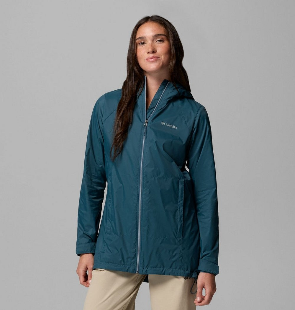 Women's Lined Long Rain Jacket - Blue