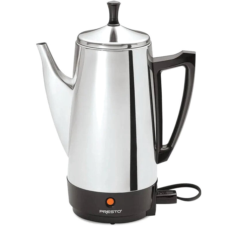 Presto Stainless Steel Percolator Coffee Maker, 2 To 12 Cups, Silver