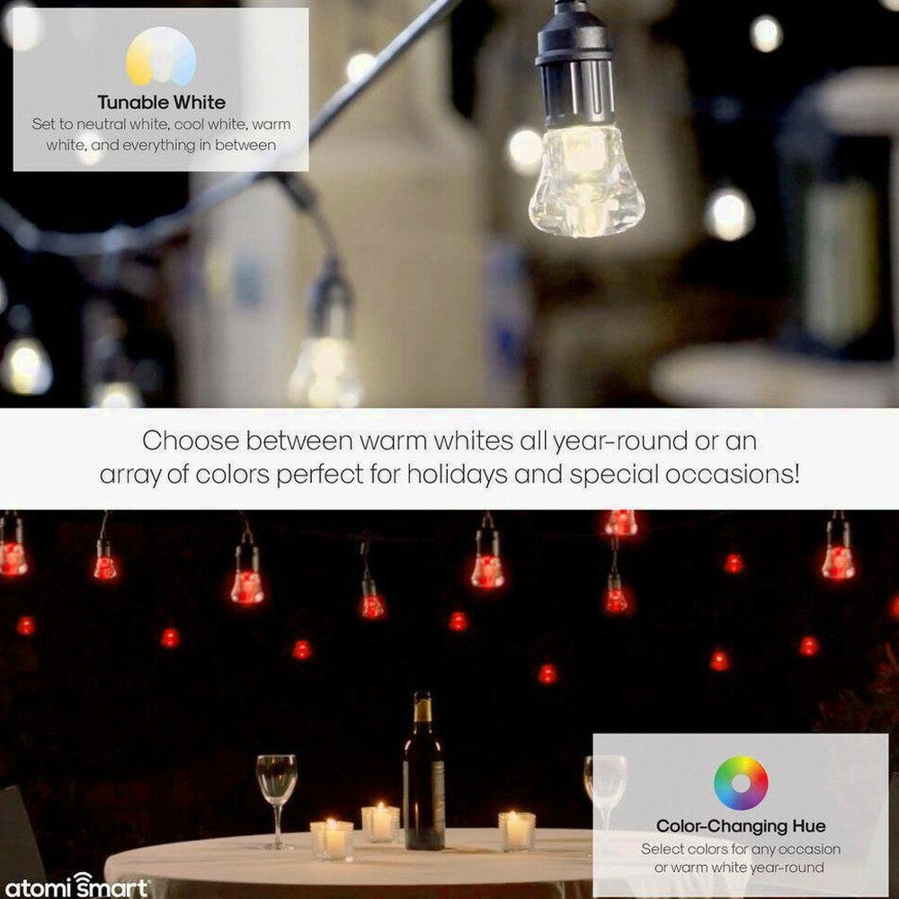 Atomi Smart WiFi Color String Lights, 24ft Waterproof LED - Alexa/Google Compatible