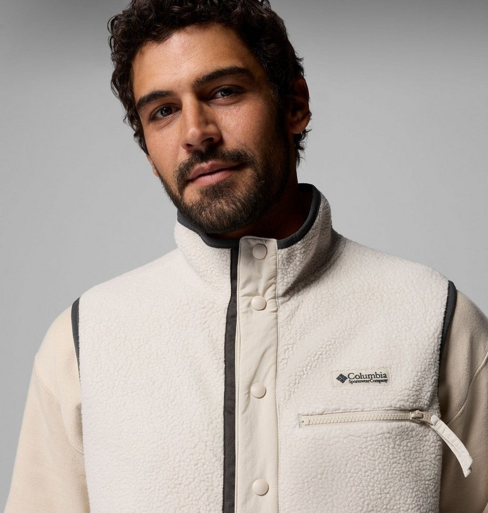 Men's Sherpa Fleece Snap Vest - Black