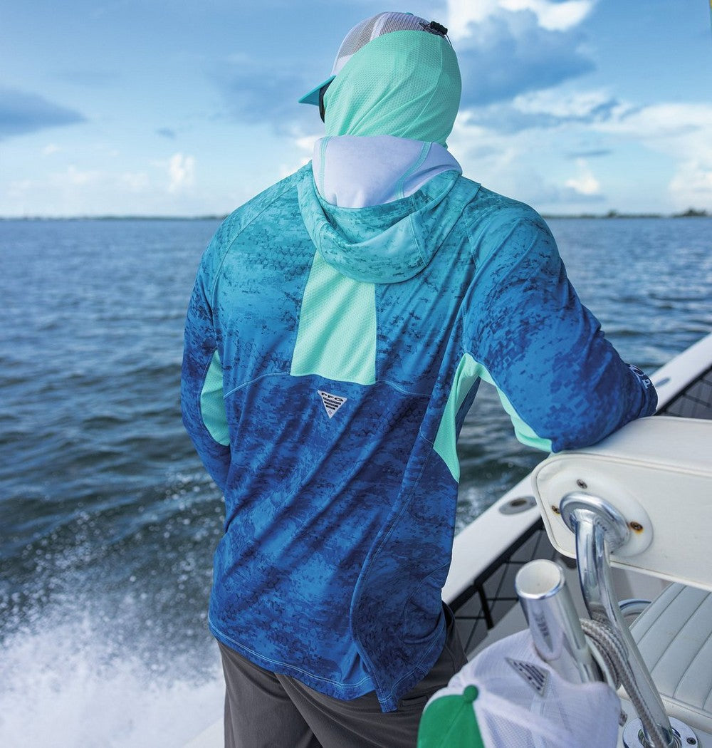 Men's Ventilated UPF 50 Sun Hoodie - Teal