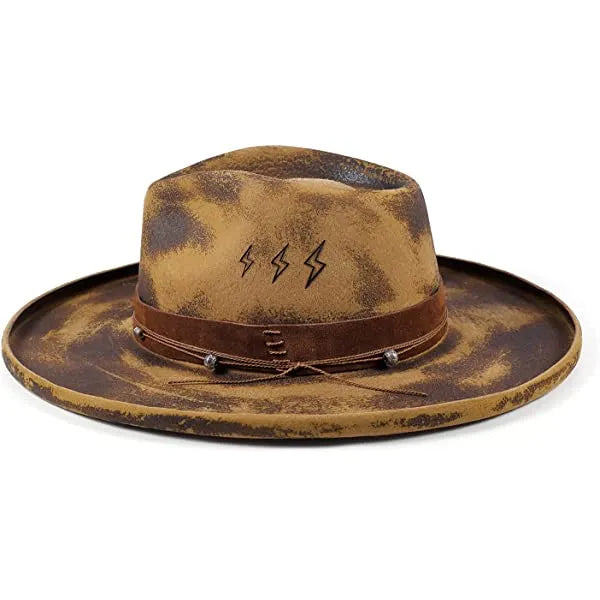 Vintage Fedora Lightning Hat-Indigo Khaki