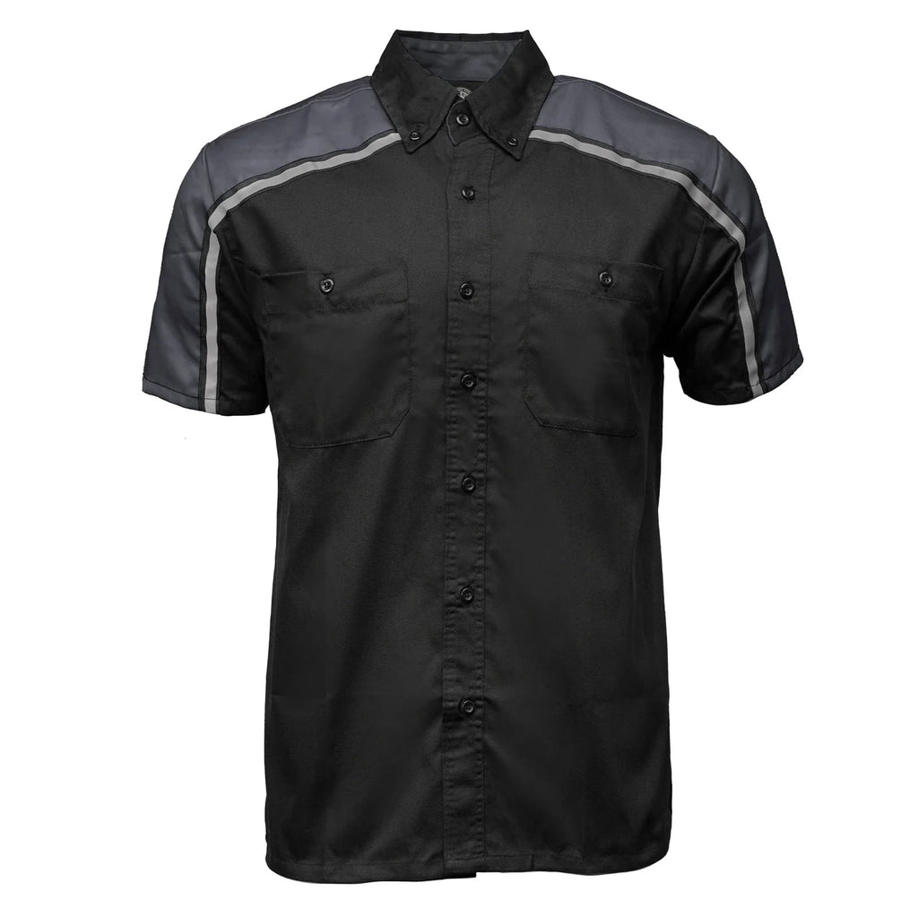 Men's Reflective Mechanic Shirt - Black Gray