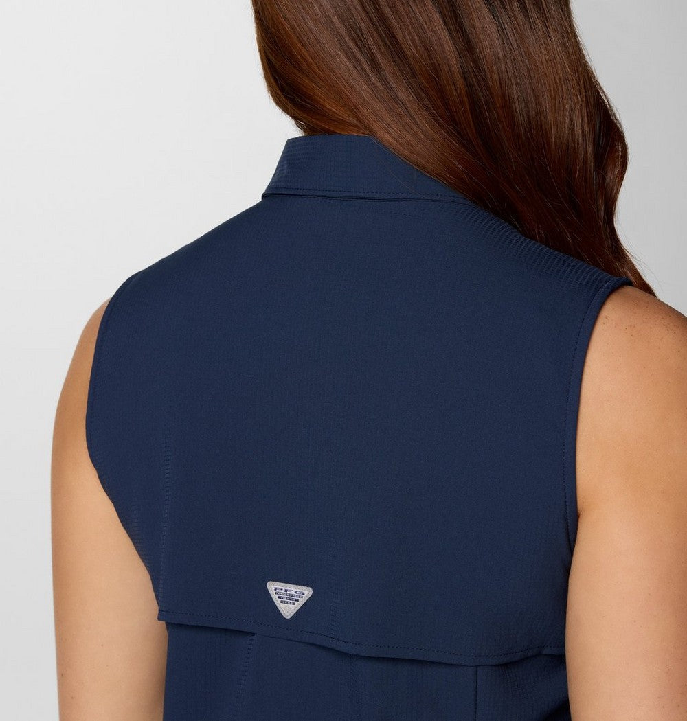 Women's Sleeveless Fishing Shirt - Navy