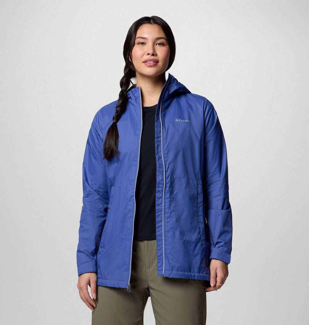 Women's Lined Long Rain Jacket - Blue