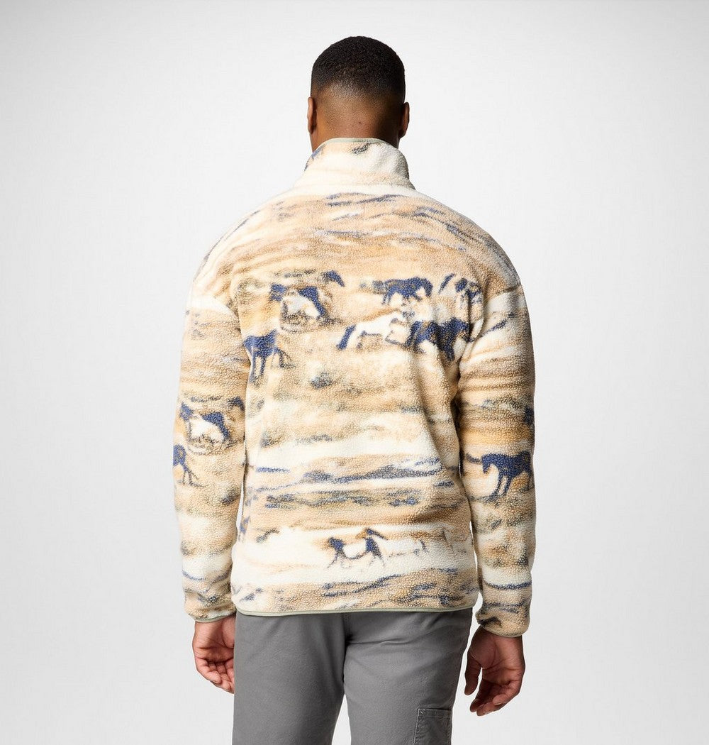 Men's Printed Half-Snap Fleece Pullover