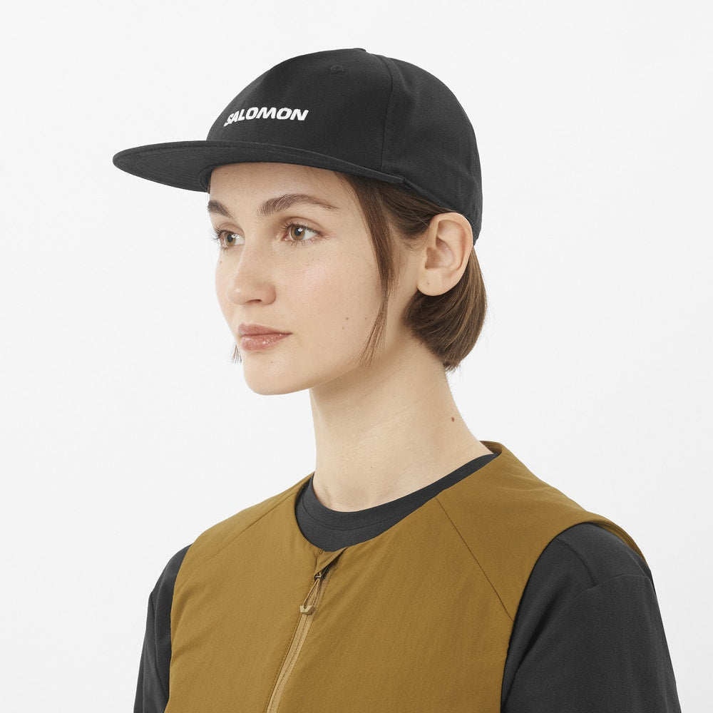 Unisex Cotton Flat Brim Cap - White