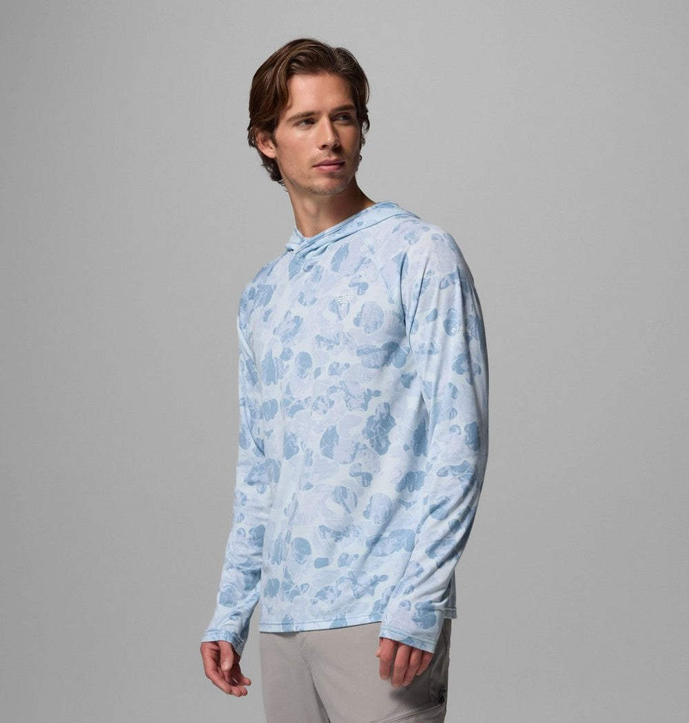 Men's Printed Fishing Hoodie - Gray Camo