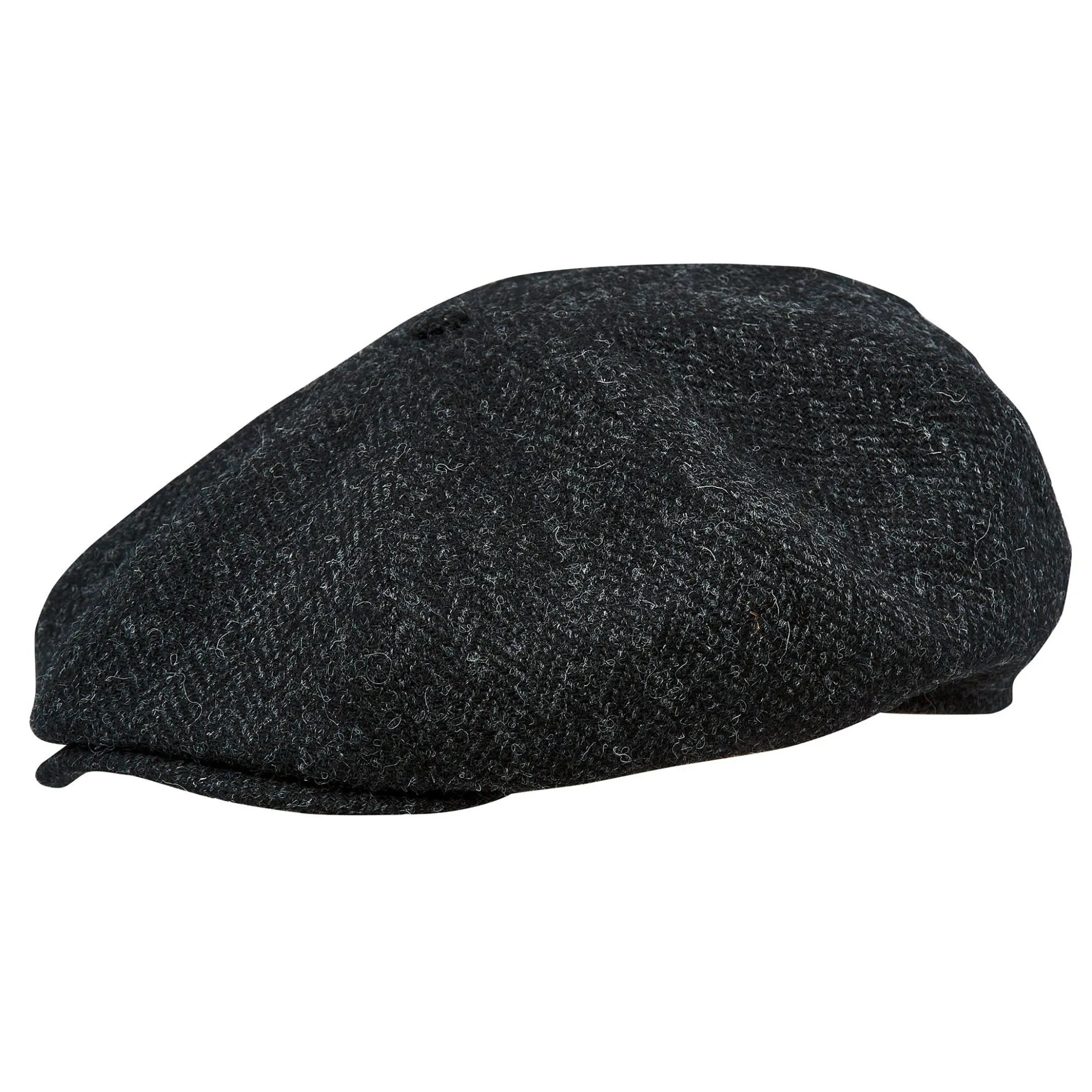 Birmingham Genuine Scottish Herringbone Tweed 8 Panels Man Cap Wool Large Crown Beige