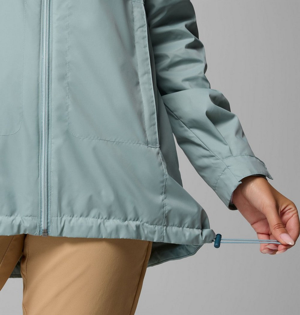 Women's Lined Long Rain Jacket - Blue