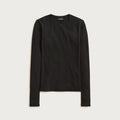 Women's Ribbed Long-Sleeve T-Shirt - Black
