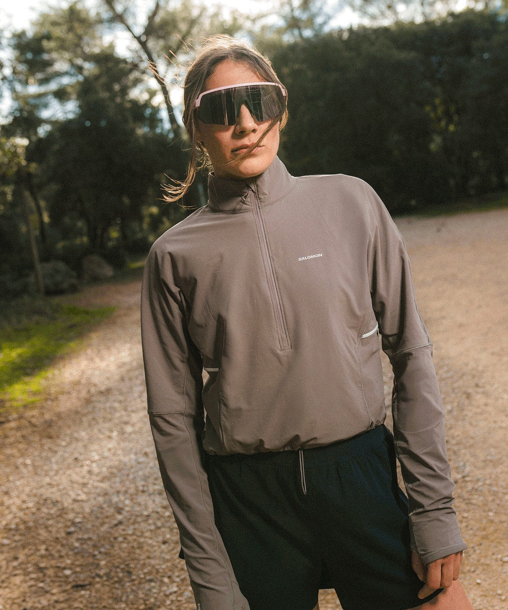 Women's Cropped Half-Zip Running Pullover