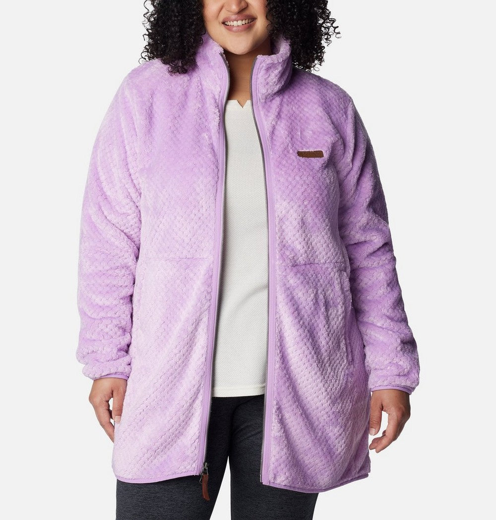 Women's Plus Long Full-Zip Fleece Jacket - Blue