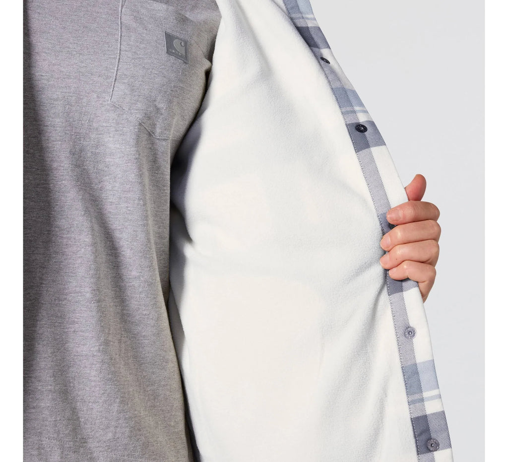Women's Hooded Plaid Shirt Jacket - Blue
