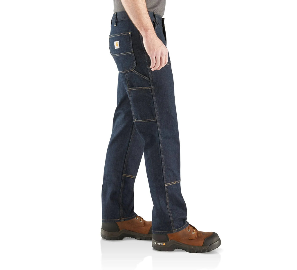 Relaxed Straight Double-Knee Denim Work Pants