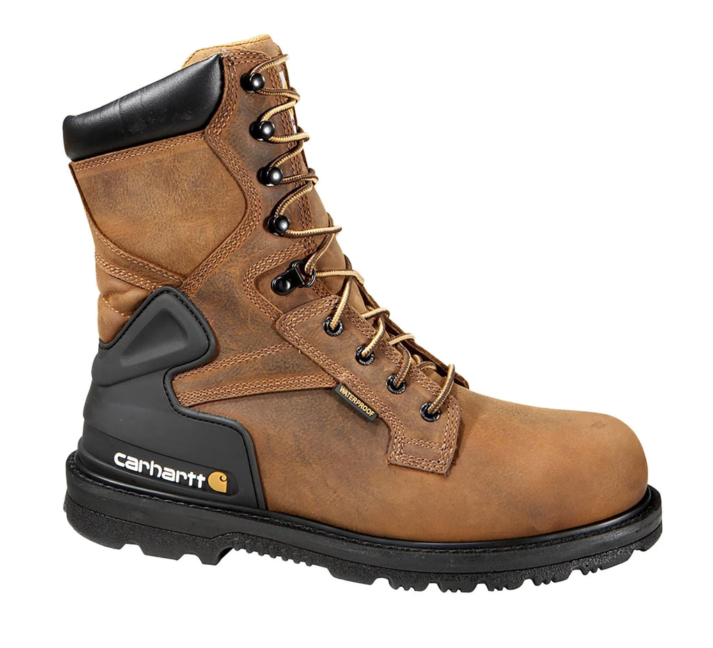 Waterproof 8-Inch Steel Toe Work Boot - Brown