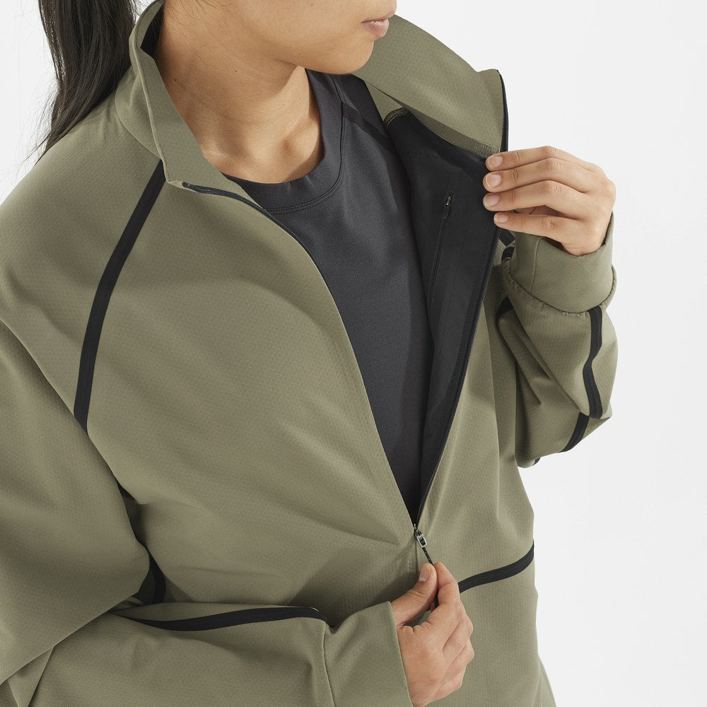 Unisex Half-Zip Softshell Midlayer - Stone Gray