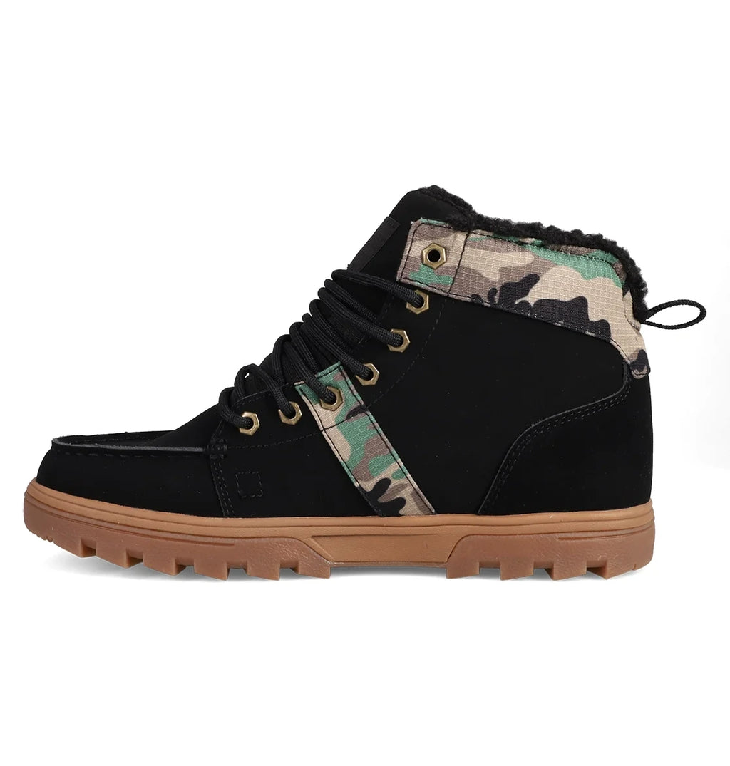 Men's Sherpa-Lined Winter Boots - Black Camo