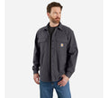 Men's Fleece-Lined Stretch Canvas Shirt Jacket - Brown