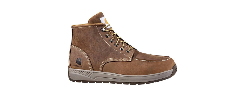 Leather Moc Toe Chukka Work Boot - Dark Brown
