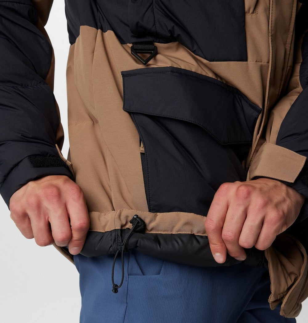 Men's Hooded Insulated Parka - Brown Black