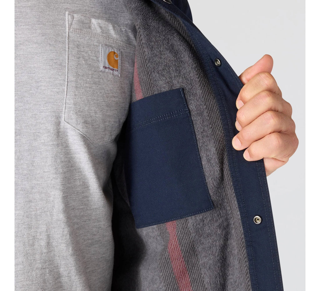 Men's Stretch Canvas Fleece-Lined Shirt Jacket