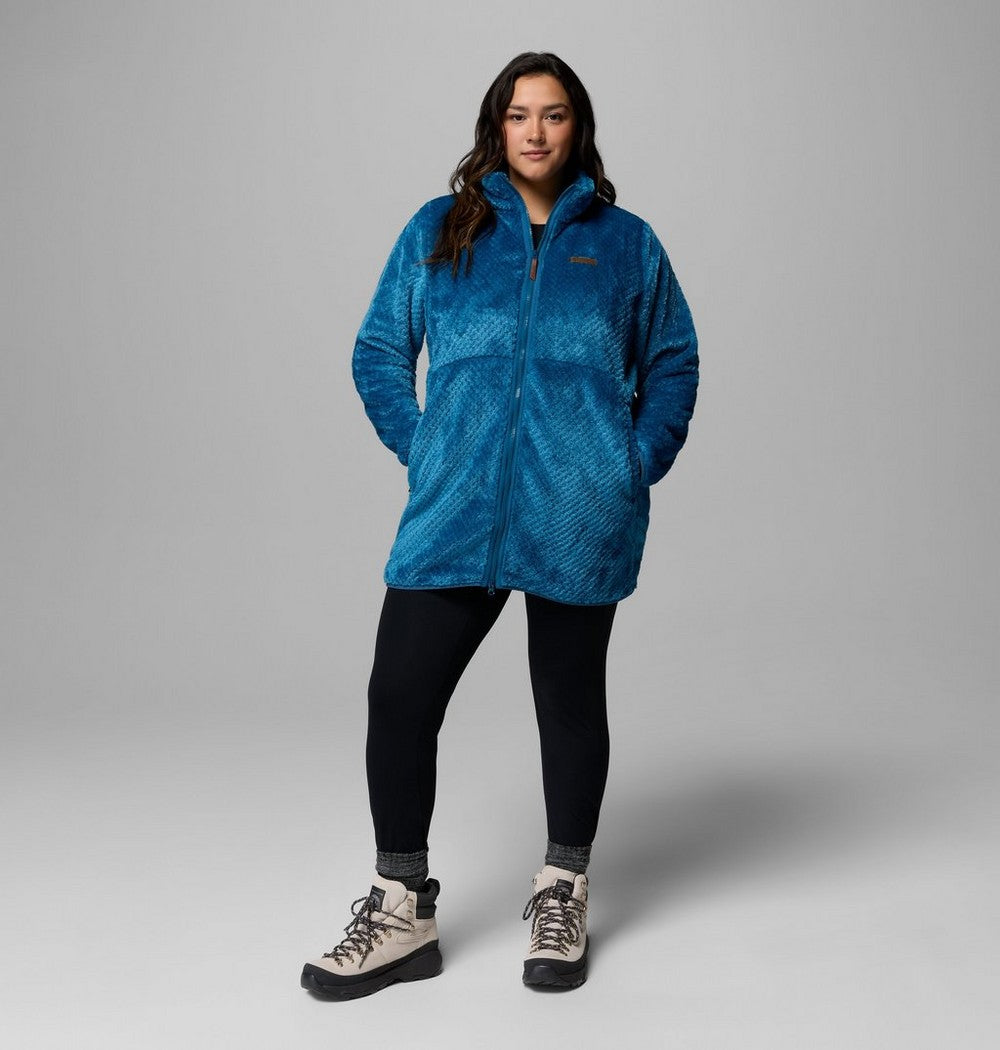 Women's Plus Long Full-Zip Fleece Jacket - Blue