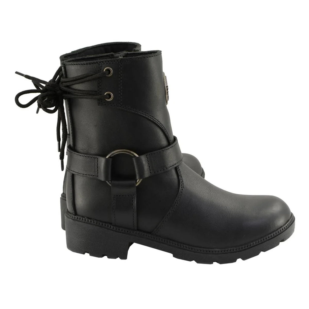 Women's Harness Motorcycle Boots - Black