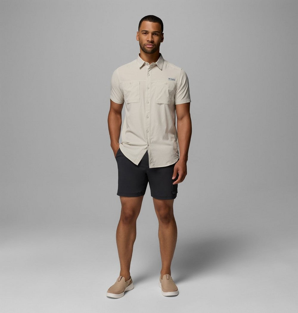 Men's Vented Short-Sleeve Fishing Shirt - Blue