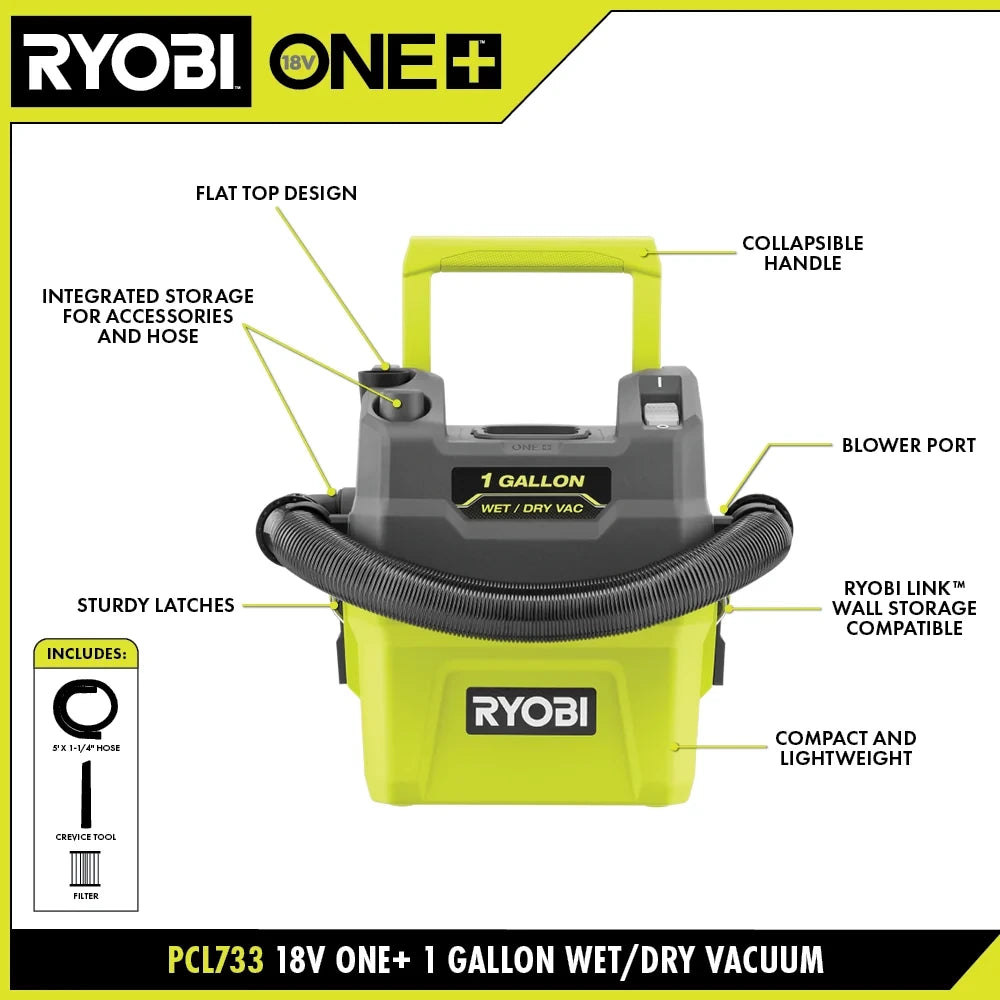 18V 1-Gallon Cordless Wet/Dry Vacuum