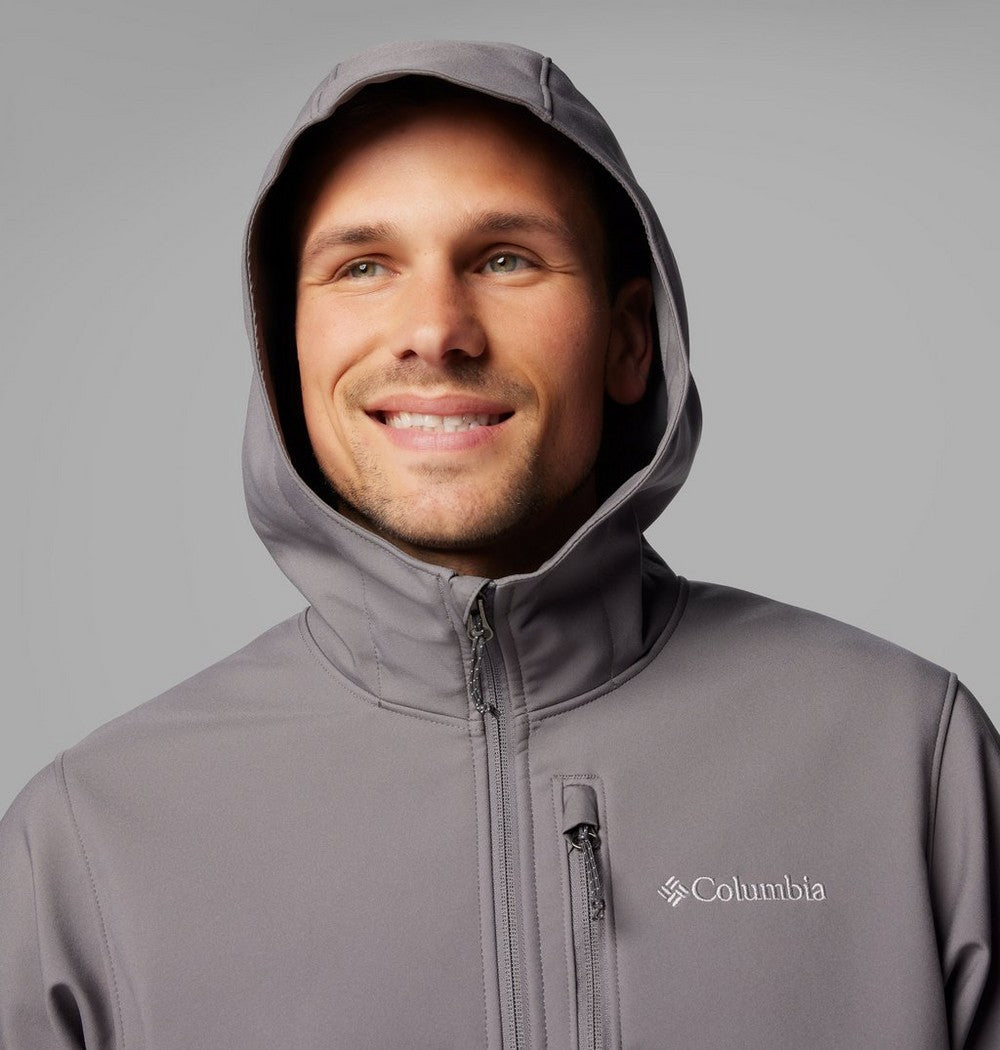 Men's Hooded Softshell Jacket - Brown